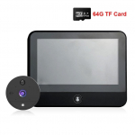 &bdquo;Smart Home Tuya WiFi Peephole Doorbell S52 Small Camera 1080P&ldquo; 4,3 colio PIR judesio aptikimo skaitmeninė durų peržiūros priemonė &bdquo;One Way Talk&ldquo; S52 64G