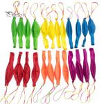 32 vnt. Itin atsparūs latekso balionai At&scaron;okantys balionai su skylutėmis guminėmis rankenomis Vakarėlio balionai Vaikų gimtadienio vakarėlio vestuvių dekoravimui įvairiaspalvis