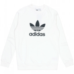 Adidas Originals Trefoil apvalios apykaklės džemperis vyri&scaron;ki vir&scaron;utiniai drabužiai baltas DV1544 XL
