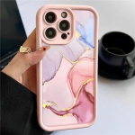 Skirta iPhone 16 15 14 Pro Max 13 Pro 12 Mini 11 XR XS smūgiams atsparus marmurinis ra&scaron;tas matinis TPU mink&scaron;tas dangtelis iPhone 12 Pro Max rožinė