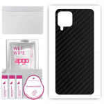 apgo Protective Skin Sticker for the back compatible with Samsung Galaxy A22, Wrap Film, Foil, Vinyl - Pattern Carbon Black
