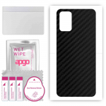 apgo Protective Skin Sticker for the back compatible with Samsung Galaxy A03S, Wrap Film, Foil, Vinyl - Pattern Carbon Black