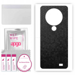 apgo Protective Skin Sticker for the back compatible with Oukitel C19 Pro, Wrap Film, Foil, Vinyl - Pattern Black Honeycomb