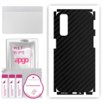 apgo Protective Skin Sticker for the back+sides compatible with Realme 7, Full Wrap Film, Foil, Vinyl - Pattern Carbon Black