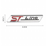 3D metalinis ST Line automobilio galinės bagažinės ženklelio emblemas &scaron;oninio sparno lipdukas, skirtas Stline Focus Fiesta Mondeo Ecosport Kuga ESCAPE ST Line-chrome silver（1pc）