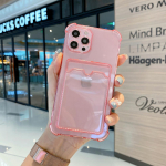 Atsparus smūgiams kortelės lizdo silikoninis mink&scaron;tas dėklas, skirtas iPhone 15 14 Pro Max 13 12 Pro MAX 12 Pro 11 X XR XS 7 8 Plus skaidrus mobiliojo telefono dėklas iPhone 15 Pro Max &scaron;viesiai mėlyna spalva