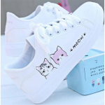Little White Shoes Moteri&scaron;ki laisvalaikio batai su plok&scaron;čia apačia Korėjos kvėpuojanti mink&scaron;ta odinė drobė 38