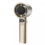 Rankinis ventiliatorius Didelės spartos ne&scaron;iojamas turbofan USB įkraunamas elektrinis ventiliatorius su skaitmeniniu ekranu auksas