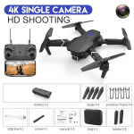 2024 m. naujas RC Drone Wifi 4K High List / Dvigubos kameros i&scaron;manusis FPV sraigtasparnis, ilgaamžis ketursparnis plataus kampo asmenukės kameros sulankstomas dovanų žaislas single camera 1 battery juoda