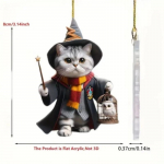 2024 m. nauja akrilo plok&scaron;čia 2D &bdquo;Magic Cat&ldquo; automobilio kabantis ornamentas, pakabinamas dekoravimo diržas