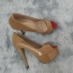 LOSLANDIFEN Sexy Peep Toe Platform Moteri&scaron;ki Siurbliai 14cm Itin auk&scaron;ti lakinės odos auk&scaron;takulniai Batai Raudoni Vestuviniai Stiletai Didelis Dydis 43 44 43