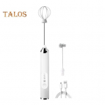 Elektrinis putų plakiklis, plakiklis, plakiklis, 3 greičių USB įkraunamas rankinis maisto mai&scaron;ytuvas Kavos pieno gėrimų kiau&scaron;inių mai&scaron;yklės belaidis ne&scaron;iojamas dizaino virtuvės balta