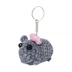 Liūdnas žiurkėno pliu&scaron;inis raktų pakabukas Garsas Rankų darbo nertas lėlės raktų pakabukas su lankeliu Emocinis žavesys Kabantis Ornamentas Piniginė Kuprinė Automobilių Raktai Aksesuaras A