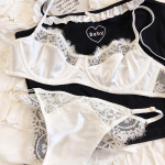 Seksualus apatinio trikotažo rinkinys moterims Itin plonas liemenėlių rinkinys prancūzi&scaron;kais nėriniais kvėpuojantis bralette moteri&scaron;kas &scaron;ilko patogus liemenėlės ir apatinis trikotažas M