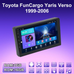 2 DIN Android automobilio radijas, skirtas Toyota FunCargo Yaris Verso 1999-2006 Multimedijos grotuvo galvos blokas Stereo GPS navigacija WIFI 1+16GB 1+16GB
