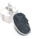 Natural Black Tourmaline Gemstone 925 Sterling Silver Jewelry Pendant 1.50 r4m96