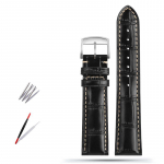 Klasikinis 19MM 20MM 21MM karvės odos laikrodžio dirželis Longines Masters Collection L3 L4 L2.628/L2.673 laikrodžiui su drugelio užsegimu 20mm