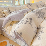 Keturių dalių komplektas, skalbtos medvilnės paklodė, antklodės užvalkalas, trijų dalių komplektas bendrabučiui 1.2m bed