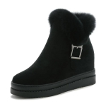 7.5CM Zom&scaron;os Natūralios Odos Moteri&scaron;ki Auliuko Sniego Batai Platforminiai Plei&scaron;tiniai Kailiuoti Pliu&scaron;iniai &Scaron;ilti Moteri&scaron;ki Žieminiai Batai Užtrauktuku Paslėpti Kulnai Batai 39