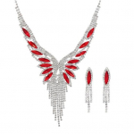 2 vnt./komplektas Moteri&scaron;ki eleganti&scaron;ki karoliai auskarai, reguliuojami blizgantys cirkonio akmenukai, kubiniai cirkoniai Choker karoliai, kutai nuleidžiami auskarai žalia