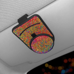 Fashion Bling akinių laikiklis nuo saulės, odinis automatinis saulės akinių laikiklis, bilietų kortelės segtukas, automatinis skydelio laikiklis Automobilio reikmenys juoda