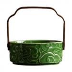 Keraminiai vaisių krep&scaron;elio maisto serviravimo krep&scaron;elio serviravimo padėklai, universalūs, pusryčiai žalia