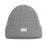 Vyri&scaron;ka žieminė kepurė, megzta grynos spalvos elastingumas, &scaron;ilta stora ausų apsauganti kepurė pilka