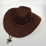Vasarinė vyri&scaron;ka kepurė nuo saulės, Big Western Cowboy kepurė, jodinėjimo kepurė, lauko kepurė, dirbtinės odos kepurė, &scaron;auni kepurė One Size ruda