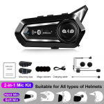 BT31 Motociklo Bluetooth &Scaron;almo Laisvų Rankų Įranga Interkomas 1000mAh Moto 500m Interfonas Belaidis Vandeniui Atsparus Laisvų Rankų Skambinimo Ausinė juoda