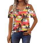 Moteri&scaron;ki mar&scaron;kinėliai Eleganti&scaron;ki kasdieniai mar&scaron;kinėliai Su spauda Trumpomis rankovėmis Vasarinis topas Laisvo kirpimo XXL juoda