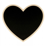 Tableau noir coeur avec bordure bois 15 x 13,5 x 0,5 cm juoda