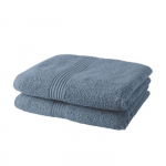 Lot de 2 serviettes de toilette TODAY 50x90 cm 100% Coton - Denim mėlyna