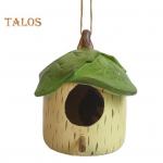 Kolibrių namelis laukui, mažas, i&scaron; dervos, pakabinamas, pauk&scaron;čių namelis, dekoratyvinis, su žaliais lapais, pauk&scaron;telis, balkonui, verandai, kiemo dekoras žalia