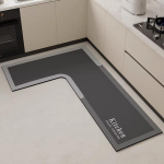 L formos sugeriantis virtuvės kilimėlis &ndash; mink&scaron;tas, atsparus ne&scaron;varumams, lengvai prižiūrimas, diatomito purvo grindų kilimėlis 80x120cm