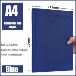 640/400/240/160 puslapių Itin storų linijų studento dienora&scaron;tis Ne&scaron;iojamasis kompiuteris Biuro reikmenys A4/A5/A6 PU odinis verslo darbo bloknotas A4 Darkblue 400page