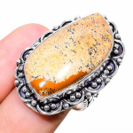 Picture Jasper Handmade 925 Sterling Silver Jewelry Ring Size 7 g2h49