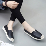 Pavasario ir vasaros avalynė didelio dydžio apvali galva Mink&scaron;tas padas vienas pedalas &bdquo;Lazy Shoes&ldquo; Drobiniai batai Moteri&scaron;ki batai 35 balta