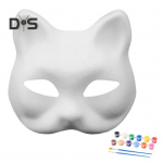 Pasidaryk pats balta kaukė rankdarbių rinkinys nenudažyta lapės katės karūna popierinė kaukė Helovino vakarėliui Cosplay rekvizitas maskaradui Crown