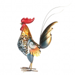 Gaidžio skulptūra I&scaron;graviruota metalinė gaidžio skulptūra Dekoratyvinė geležinė gaidžio statula sodui, deniui