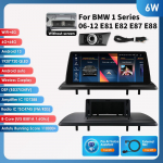 Hizpo 10.25 Automobilio multimedijos grotuvas GPS navigacija palaiko Carplay Android Auto BMW 1 serijai 06-12 E81 E82 E87 E88 Be ekrano GPS stereo RDS 6W 6G 64G AI