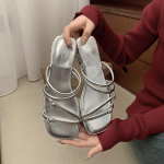 Temperamentas prancūzi&scaron;kas fėji&scaron;kas stilius kvadratinė galvutė vienžodžiai auk&scaron;takulniai &scaron;lepetės moteri&scaron;kos vasara 2025 naujos universalios sijonas vėsios &scaron;lepetės 35 juoda