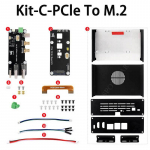 &bdquo;Raspberry Pi 5&ldquo; korpuso rinkinys C su PCIe į M.2 NVMe SSD adapteriu, visos sąsajos vienoje pusėje