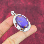 Violetinis vario turkis pakabukas, 925 prabos sidabro papuo&scaron;alas, brangakmenio pakabukas, dovana jai, rankų darbo subtilus papuo&scaron;alas 2.00 Inches violetinė