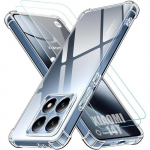 Coque pour Xiaomi 14T - Protection Silicone Antichoc Transparent + 2 Verres Tremp&eacute;s