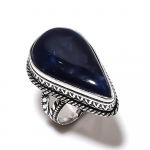 Sodalite Handmade 925 Sterling Silver Jewelry Ring Size 10 f5q20