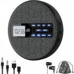 Įkraunamas Ne&scaron;iojamas CD Grotuvas Su Dvigubais Garsiakalbiais Ir Apsauga Nuo &Scaron;okinėjimo,CD,Dvigubas Bluetooth,FM Transliacija,USB,AUX,LCD Ekranas,Ap&scaron;viestas Mygtukas,Pakartojimas