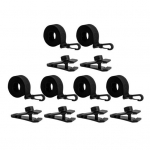 Baseino uždangalo ritės tvirtinimo rinkinys Universalus baseino saulės uždangalo dirželiai spaustukai Reguliuojamas saulės uždangalo tvirtinimo rinkinys su dirželiais spaustukais tvirtinimo detalėmis įleidžiamam baseinui 18pcs