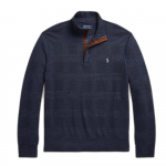 Polo Ralph Lauren Vienspalvis Pusiau Užtraukiamas Megztas Megztinis su Siuvinėtu Pony Ilgomis Rankovėmis Vyri&scaron;kas megztinis Mėlynas 710916638-002 S black
