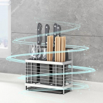 304 Nerūdijančio plieno stovas, montuojamas ant sienos, virtuvės laikymo lentyna, peilių laikiklis, stalo įrankių dėžutė, organizatorius, konteineris a