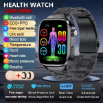 2025 Nauji Sveikatos Žvilgsnio EKG AI Diagnostikos I&scaron;manieji Laikrodžiai Vyrams &Scaron;irdies Ritmas Kraujospūdis IP68 Vandeniui Atsparūs I&scaron;manieji Laikrodžiai HUAWEI IOS Black Steel 2A